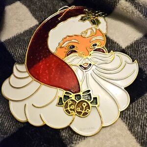 Vintage Giftco Plastic Suncatcher Christmas Santa Claus “Stained Glass”
